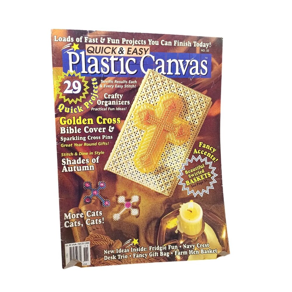 Quick & Easy Plastic Canvas Magazine October November 1994 featuring Golden Cros